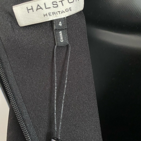 NWT Halston Heritage Mock-Neck Draped Front Dress - Picture 4 of 9